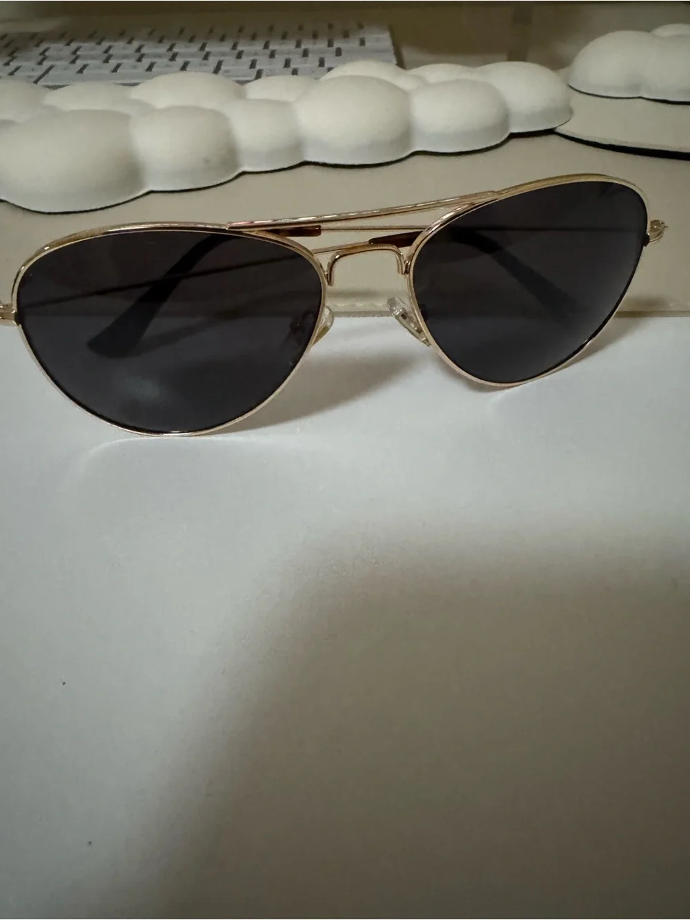 Women's Aviator Sunglasses - Gold Frame with Black Lenses